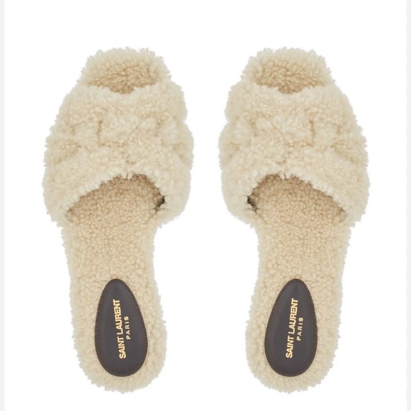 Saint Laurent shearling slides - Picture 1 of 6